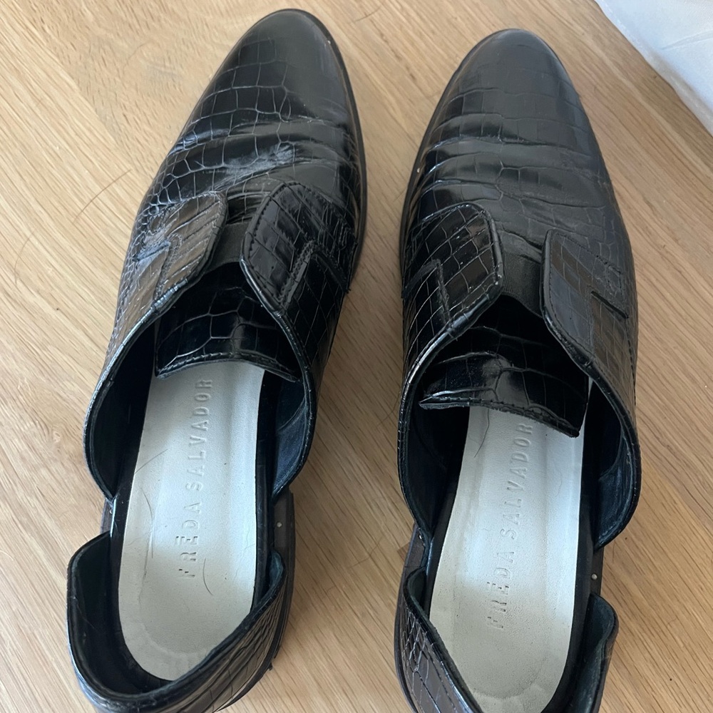 Freda Salvador Black Crocodile Oxford